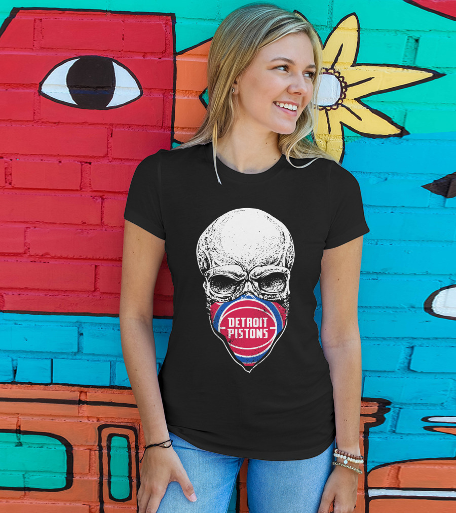 Detroit Pistons Skull Masked T-Shirt