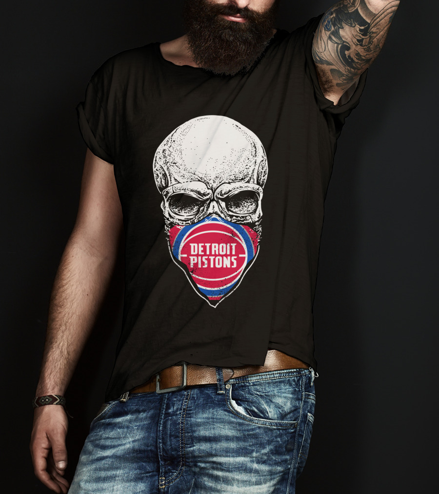 Detroit Pistons Skull Masked T-Shirt