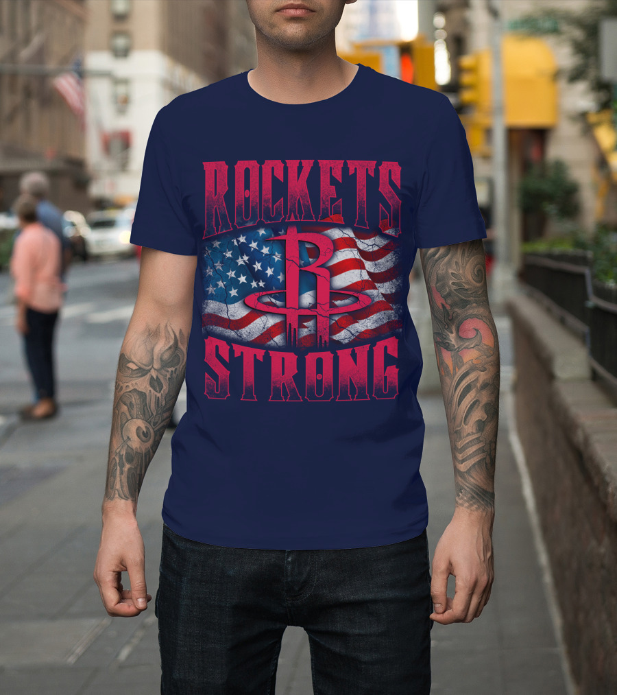 Rockets Strong American Flag T-Shirt