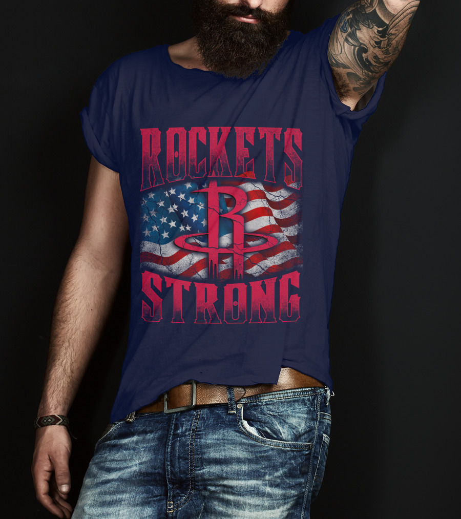 Rockets Strong American Flag T-Shirt