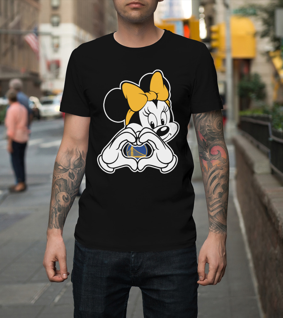 Golden State Warriors Minnie Mouse Heart Gesture T-Shirt