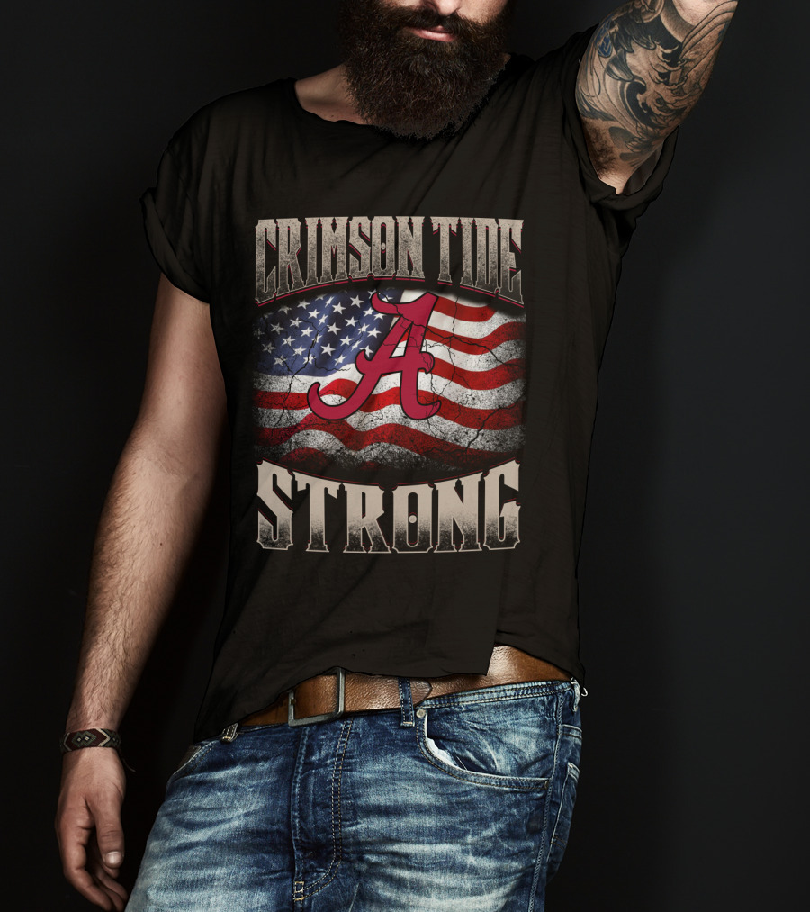 Crimson Tide Strong American Flag A T-Shirt