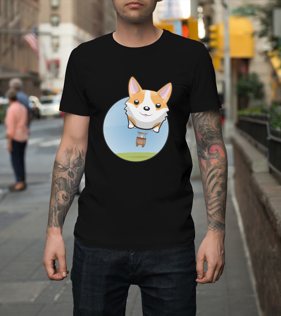Corgi Adventure with Balloon Basket Joyride T-Shirt