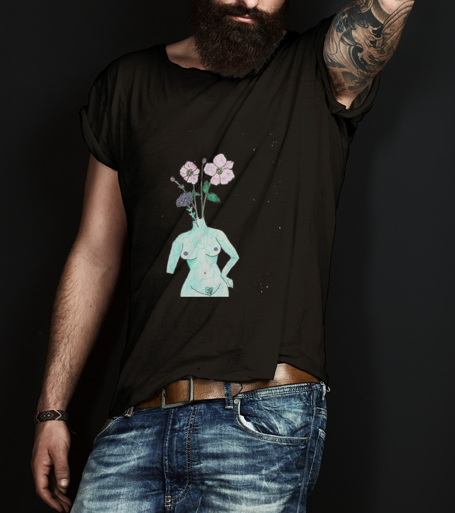 Alien Anemone Flower Head Surreal Floral Body T-Shirt