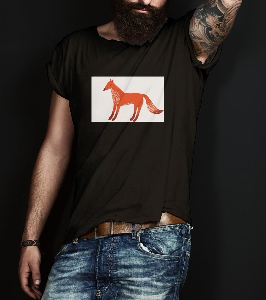 Angry Fox Illustration 589957 Fiery Red Drawing T-Shirt