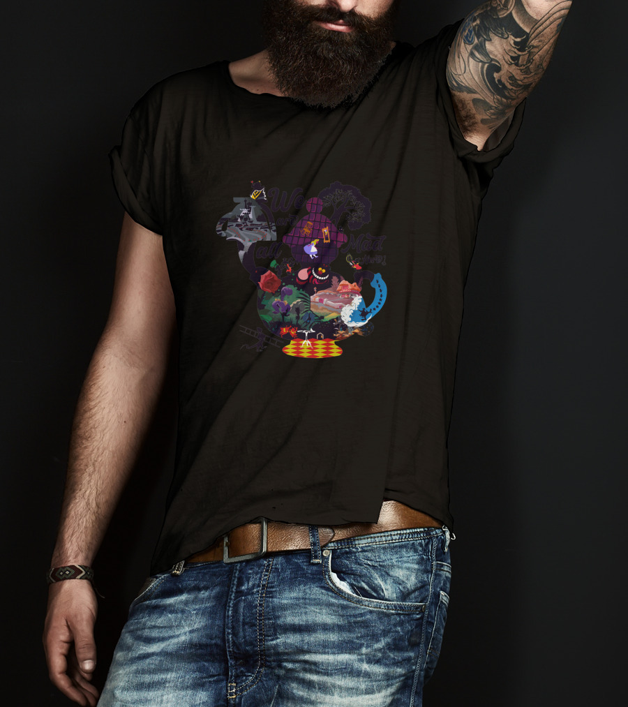 Alice Wonderland We Are All Mad Here Cheshire Cat Adventure T-Shirt