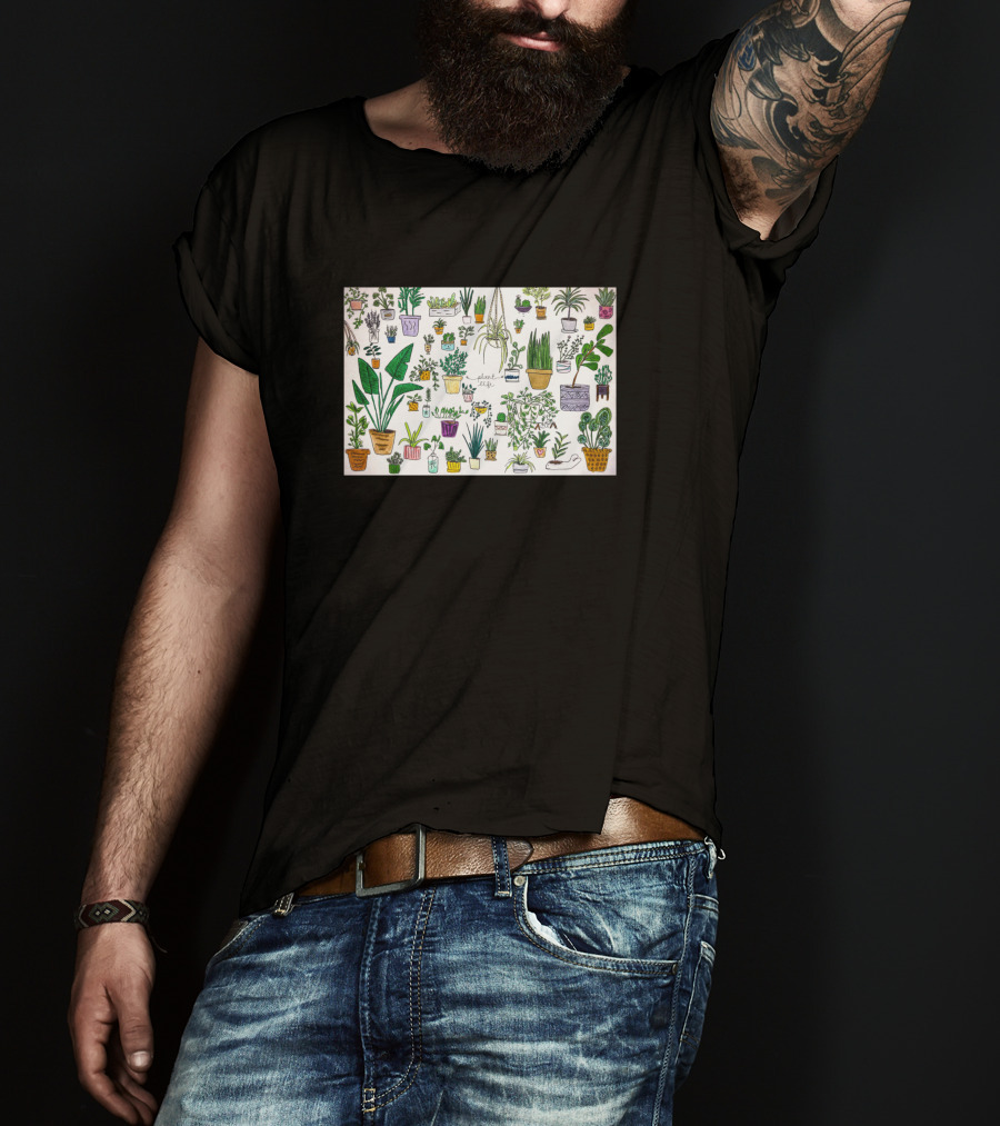 All My Plants Collection Featuring Various Houseplants T-Shirt