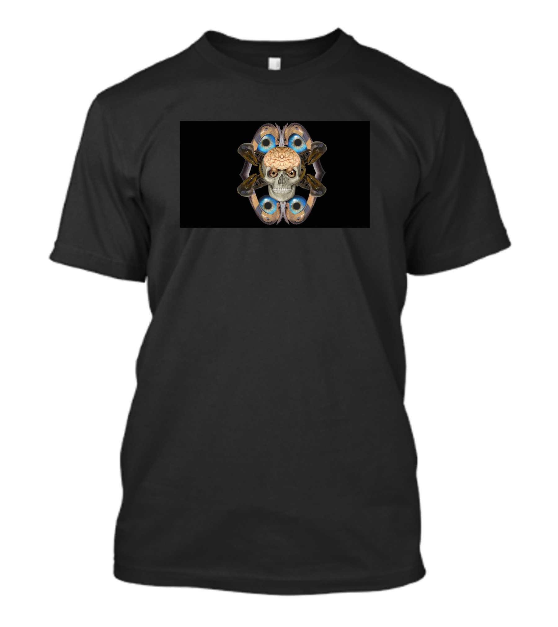 Altered State Skull With Brain And Butterfly Wings T-Shirt