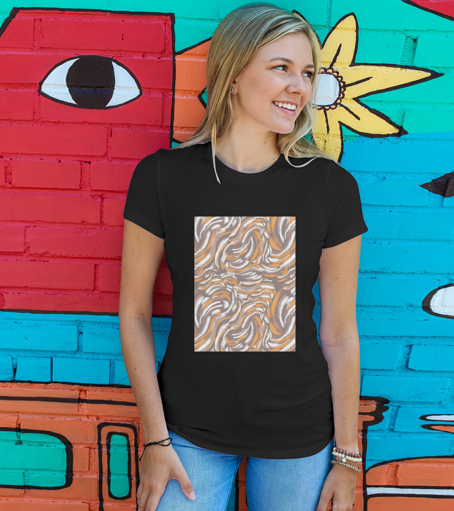 Animal Skin 007 1507565 Brown Orange White Swirl T-Shirt