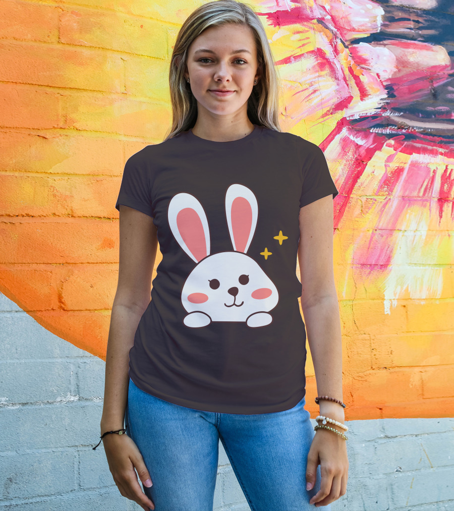 Cute Leveret Bunny Face With Sparkles T-Shirt