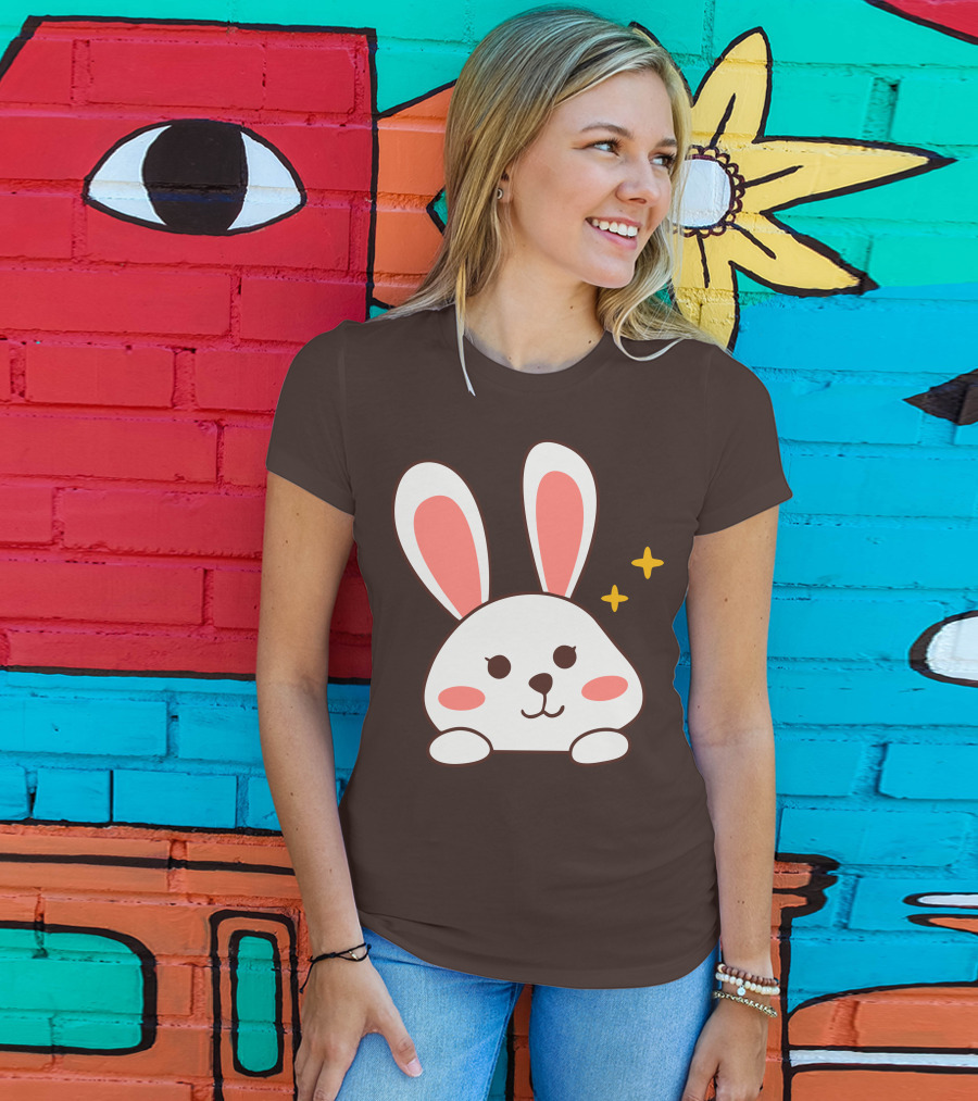 Cute Leveret Bunny Face With Sparkles T-Shirt