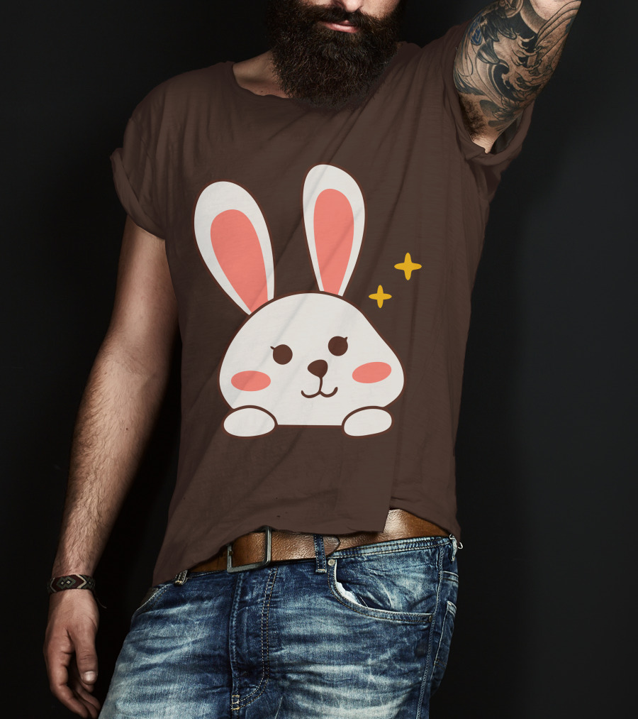 Cute Leveret Bunny Face With Sparkles T-Shirt