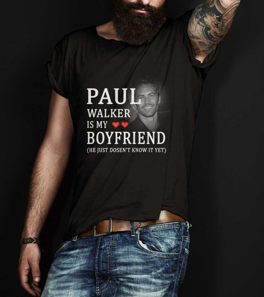Style FAF 19 Paul Walker Tribute Two Red Hearts T-Shirt