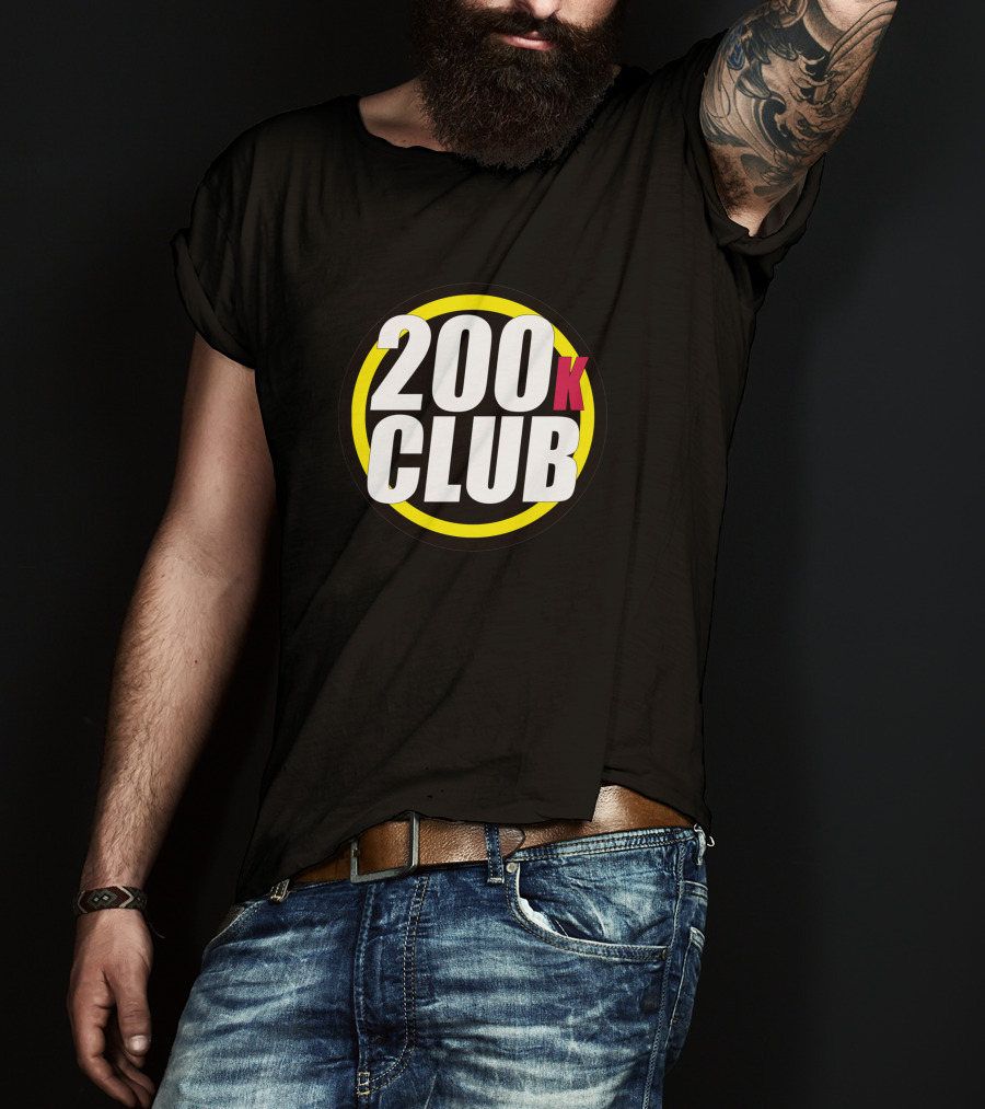 200K Club Dark Edition Bold Yellow Circle T-Shirt