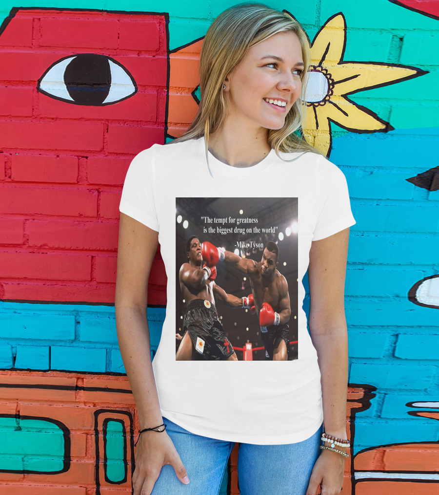 Mike Tyson Famous Quote On Greatness With Boxing Action T-Shirt
