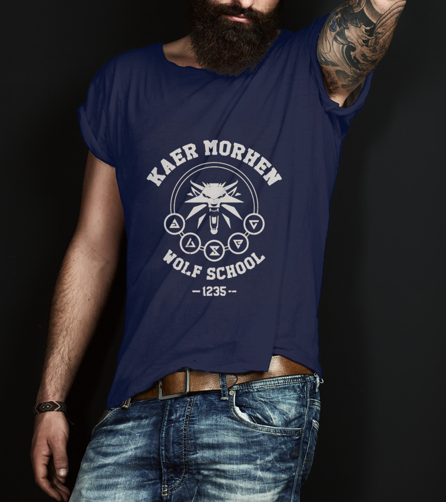 Kaer Morhen Wolf School 1235 JINX Witcher 3 Men's Signs Of The Witcher T-Shirt