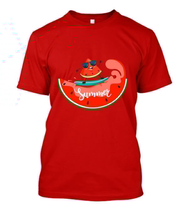 Summer Vacation Watermelon Surfing Trip Fun T-Shirt