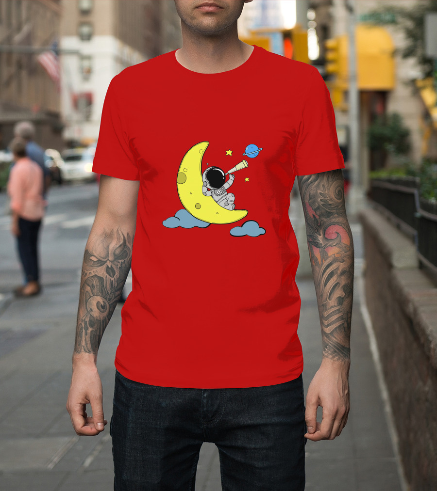 Astronaut on Moon for Women Universe Adventure T-Shirt