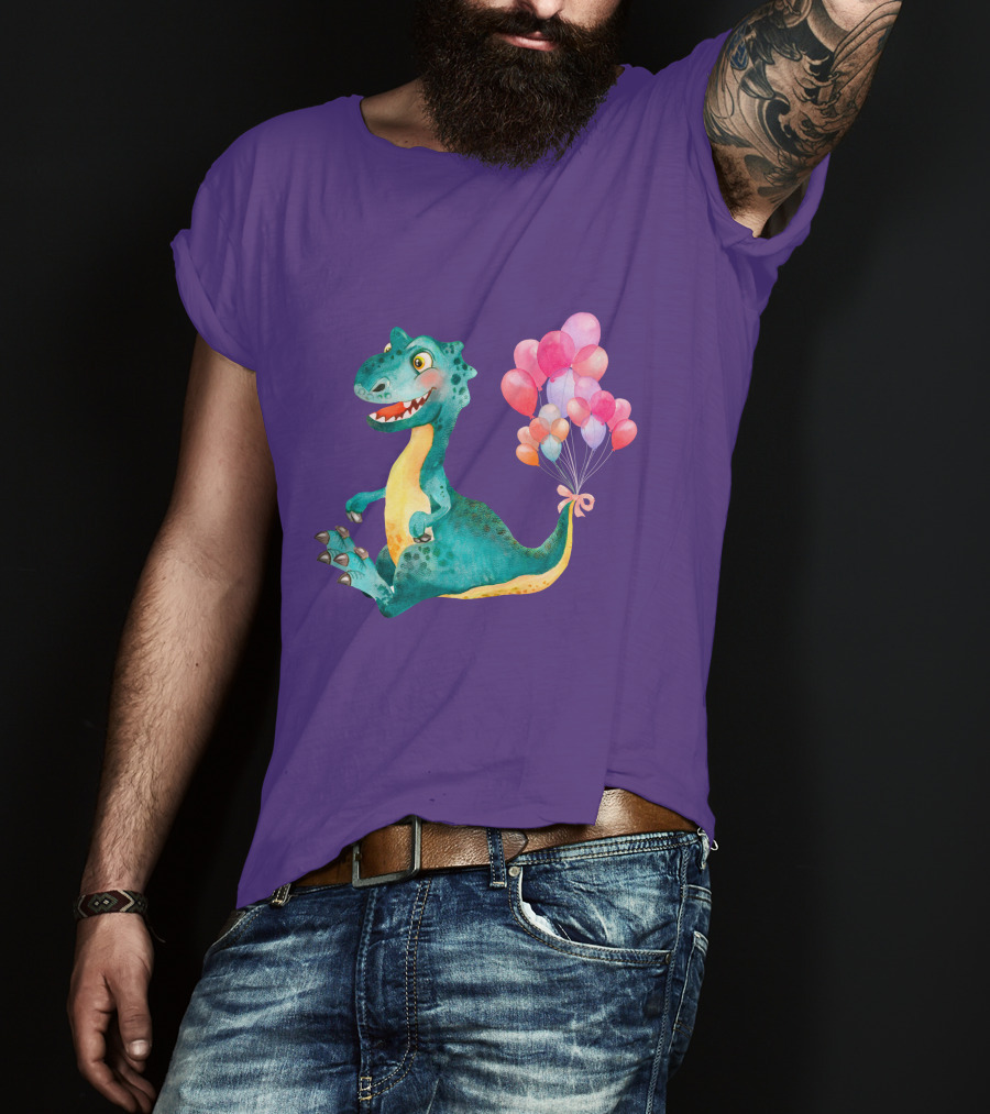 Dinosaur With Colorful Balloons T-Shirt