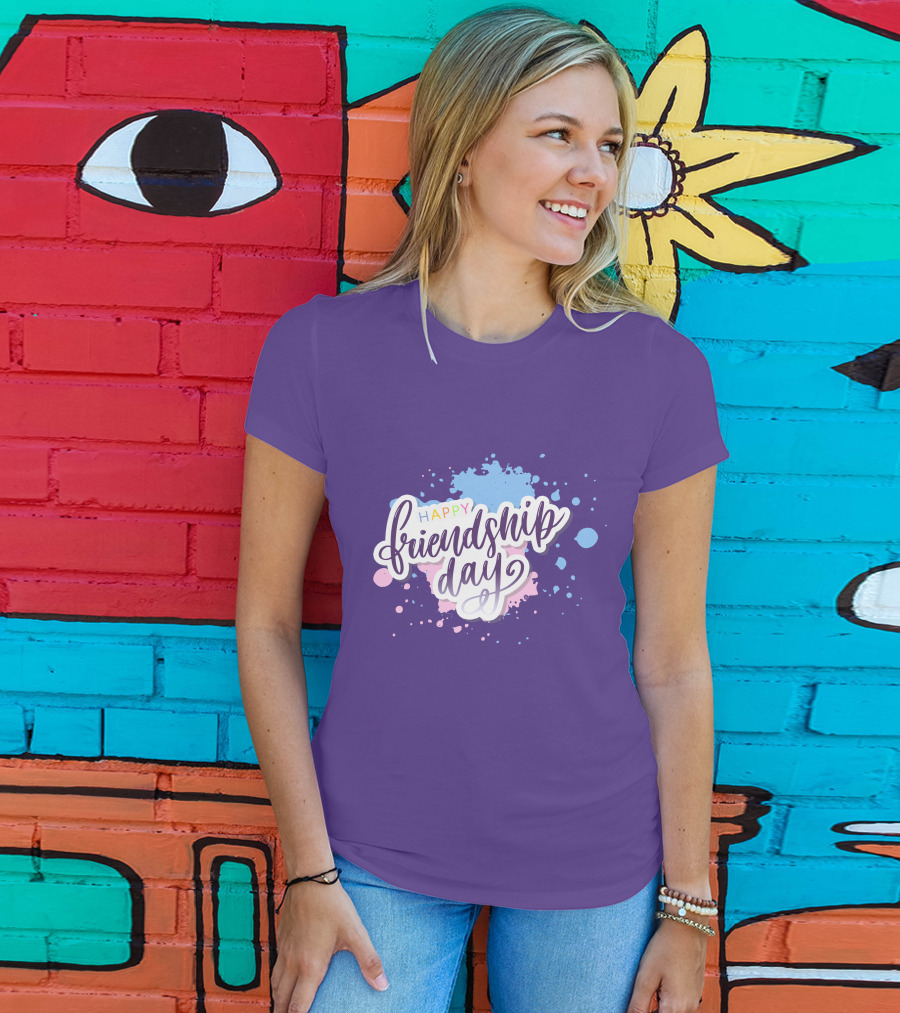Happy Friendship Day Colorful Splashes T-Shirt