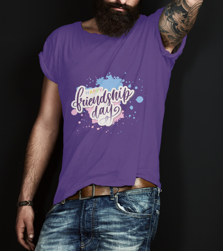 Happy Friendship Day Colorful Splashes T-Shirt