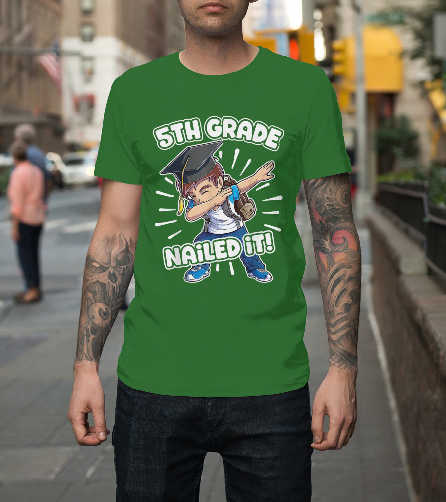 5th Grade Class Graduation Boy Nailed It T-Shirt