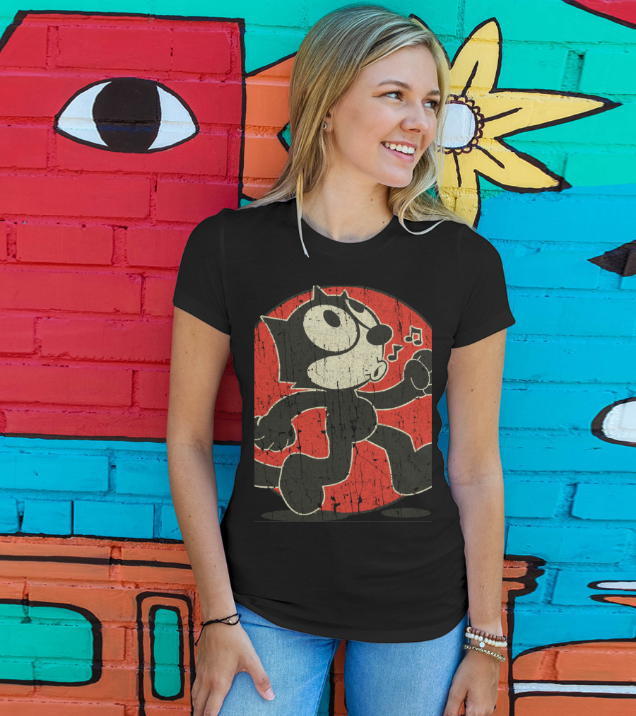 Catcreepypasta Felix The Cat Whistling Red Circle T-Shirt