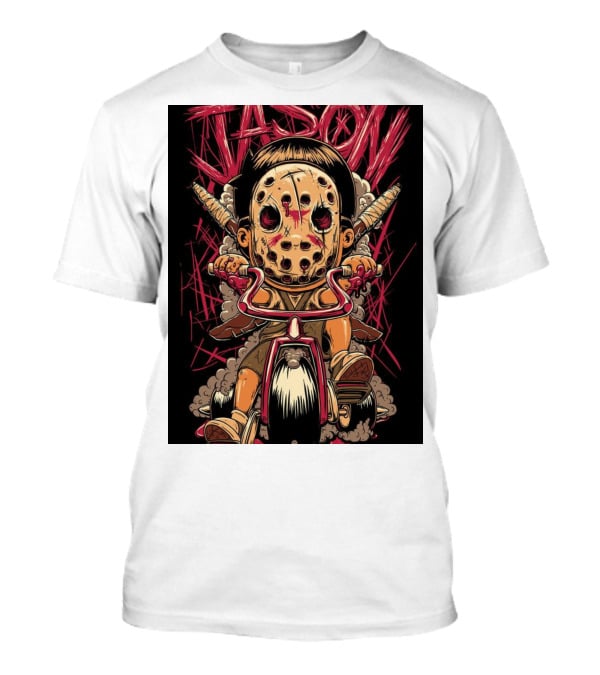 Jason Masked Tricycle Rider With Knives T-Shirt