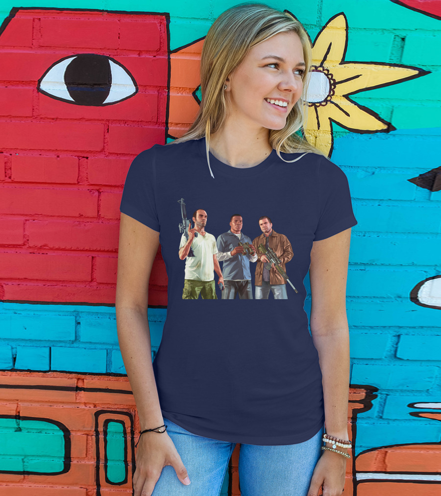 Grand Theft Auto Characters With Weapons T-Shirt