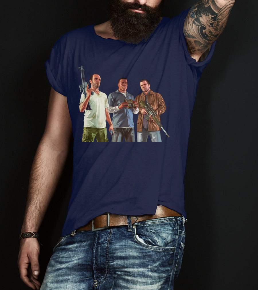 Grand Theft Auto Characters With Weapons T-Shirt