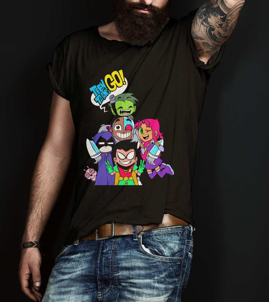 Teen Titans Go Animated Characters Group T-Shirt