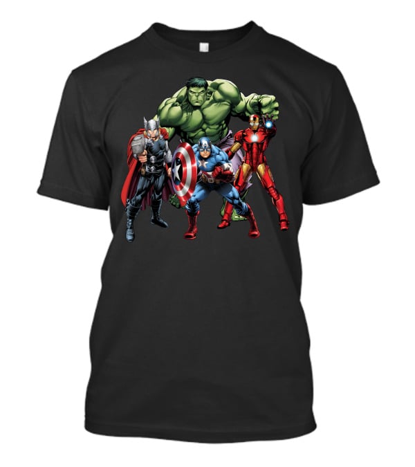 Thor Hulk Captain America Iron Man Avenger Team T-Shirt