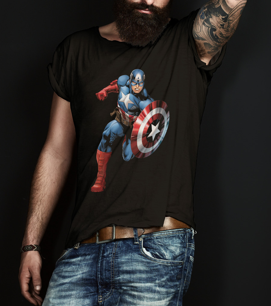 Captain America Superhero Iconic Shield Marvel Universe T-Shirt