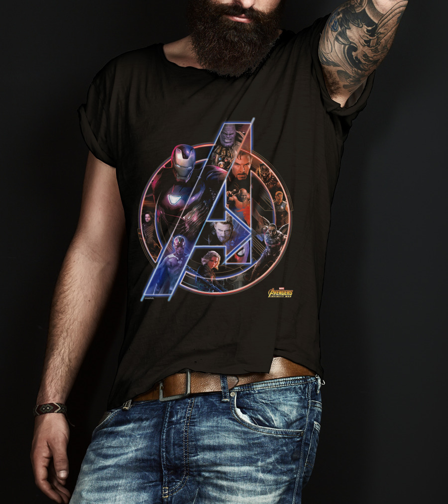 Avengers Infinity War Neon Team Marvel Characters T-Shirt