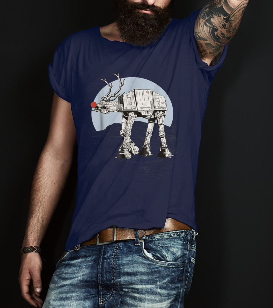Star Wars Rudolph AT-AT Walker Moonlit Scene T-Shirt