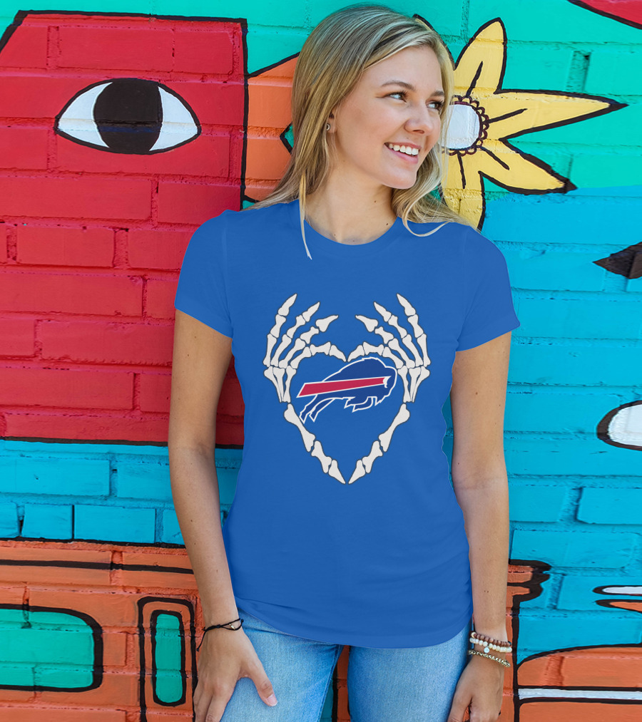 Buffalo Bills Skeleton Heart T-Shirt
