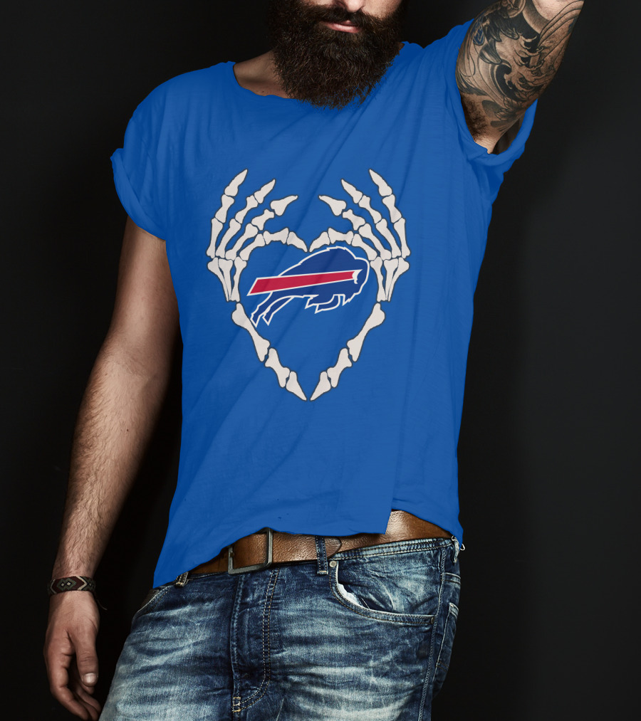 Buffalo Bills Skeleton Heart T-Shirt