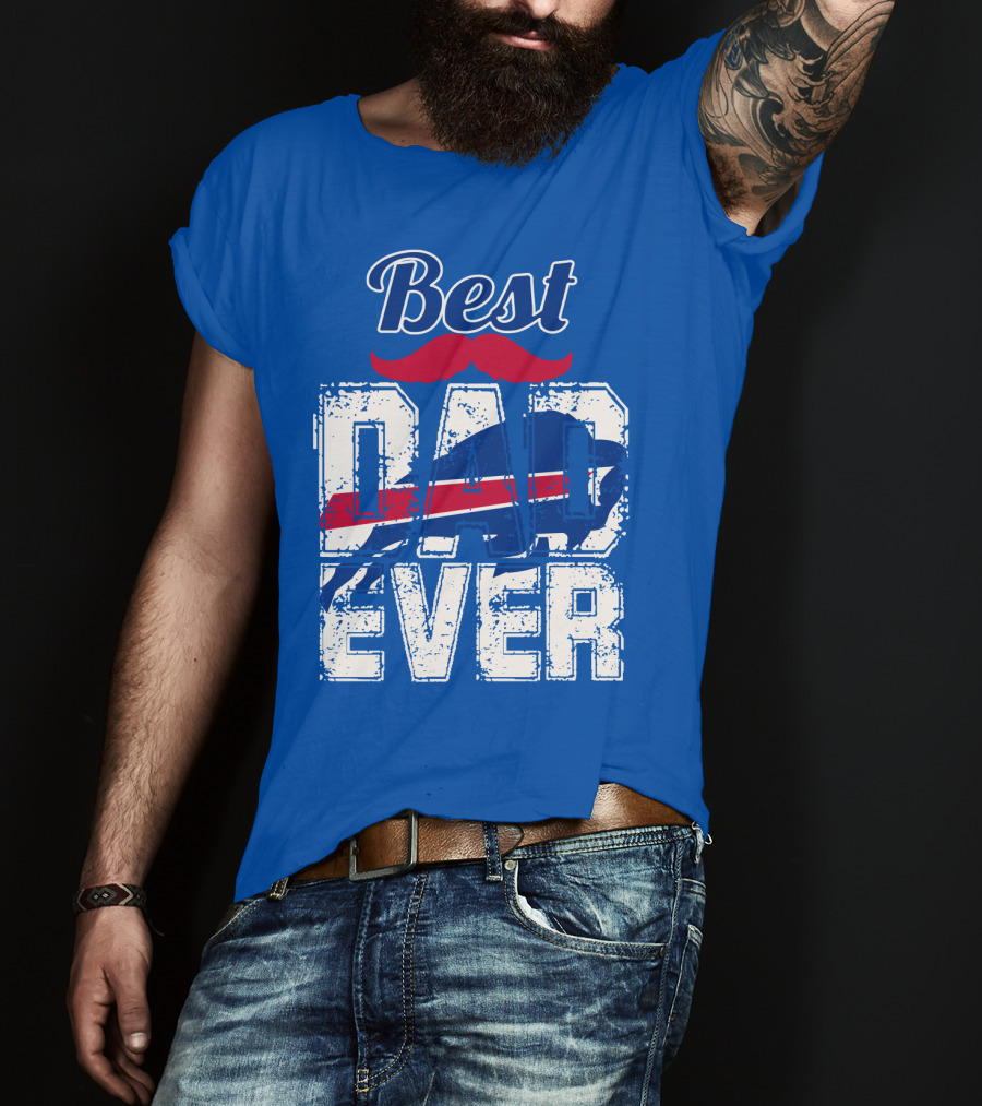 Best Dad Ever Buffalo Football Fan Mustache T-Shirt