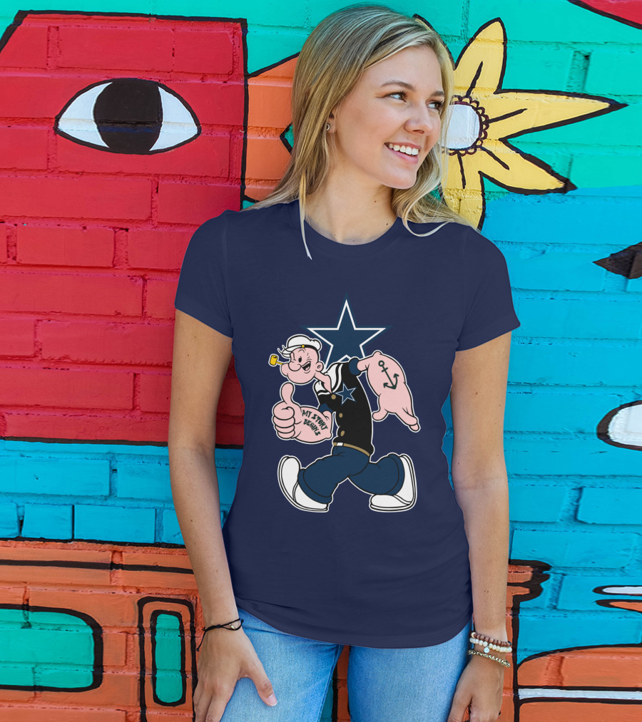 Dallas Cowboys Popeye My Story Began Star Anchor T-Shirt