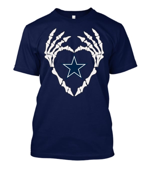 Cowboys Skeleton Hands Heart Star T-Shirt
