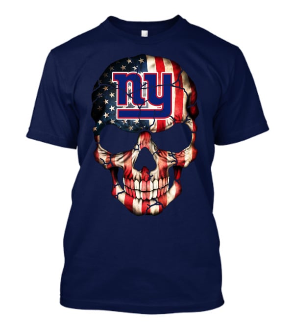 Ny Giants American Flag Skull T-Shirt