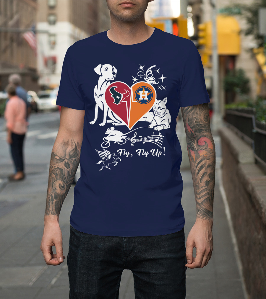 Houston Texans And Astros Love Fly Fly Up T-Shirt