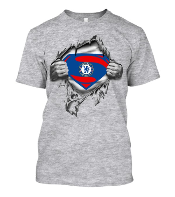 Chelsea Football Club Superman Logo Rip T-Shirt