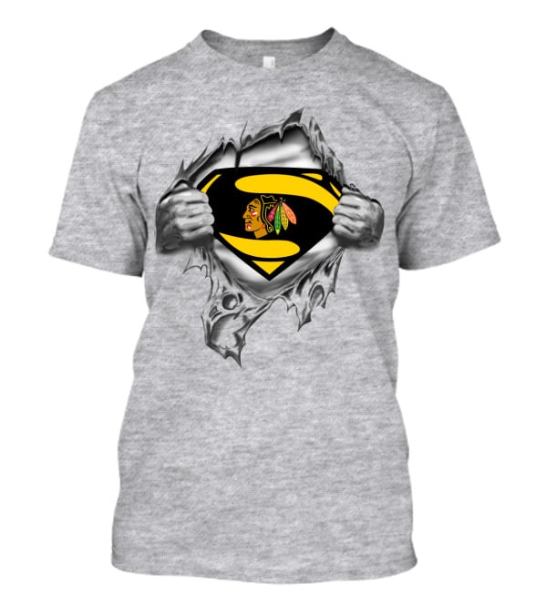 Superman Chicago Blackhawks Logo Fusion T-Shirt