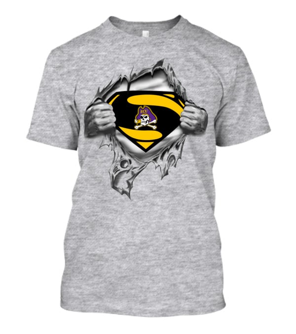 Ecu East Carolina Pirates Skull Logo Superhero Style T-Shirt