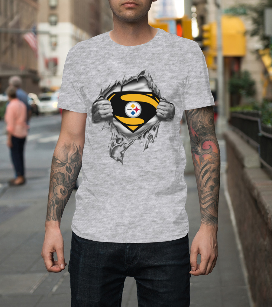 Pittsburgh Steelers Superman Emblem Burst T-Shirt