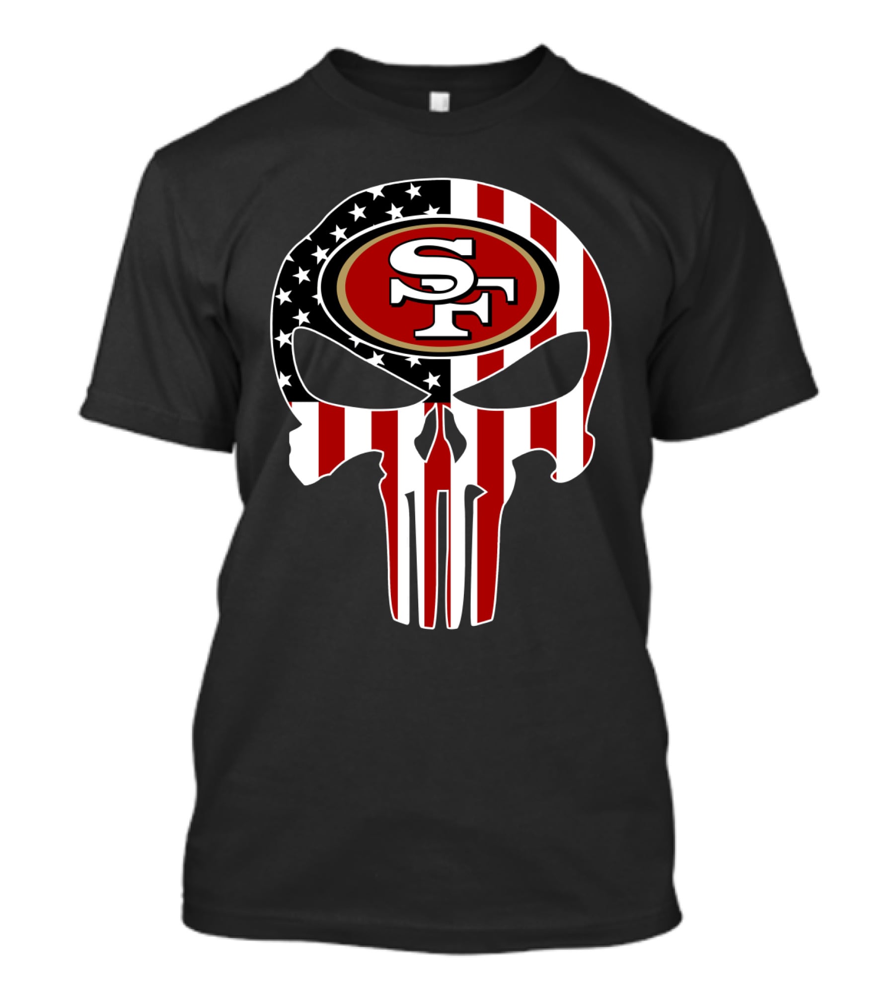 Sf 49ers American Flag Skull T-Shirt