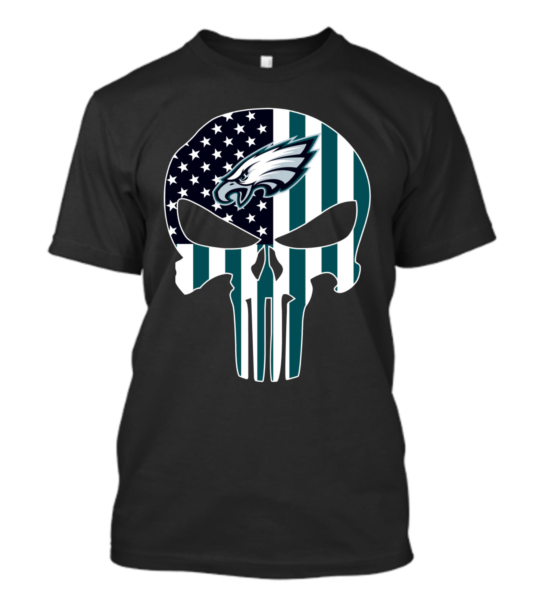 Eagles Punisher Skull American Flag T-Shirt