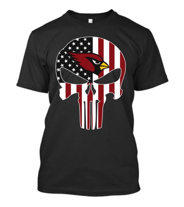 American Flag Punisher Skull Cardinals T-Shirt