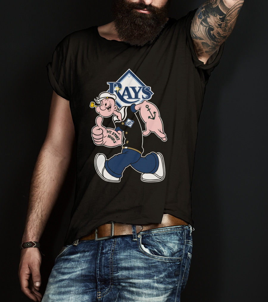 Rays Popeye My Story Begins Anchor Tattoo T-Shirt